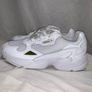 Adidas Falcon Leather White Gold Women Size 10